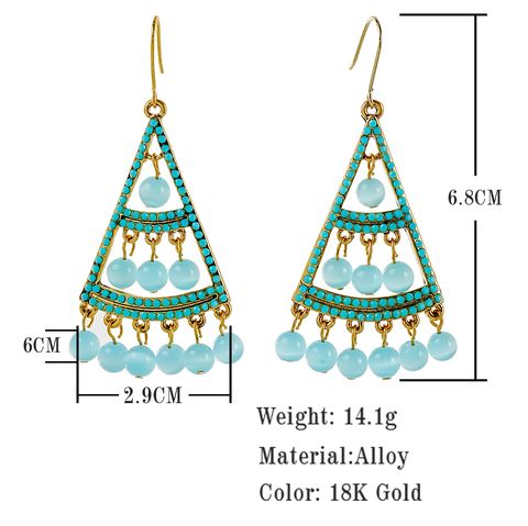 1 Pair Ethnic Style Color Block Plating Alloy 18k Gold Plated Dangling Earrings