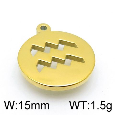 1 Piece Stainless Steel 18K Gold Plated Solid Color