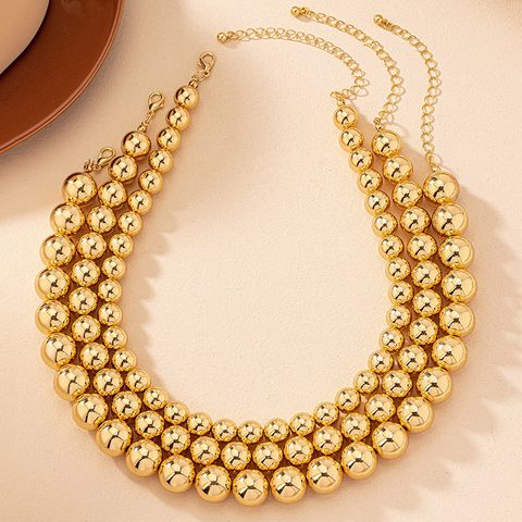 Punk Simple Style Solid Color Alloy Plating Gold Plated Women's Pendant Necklace