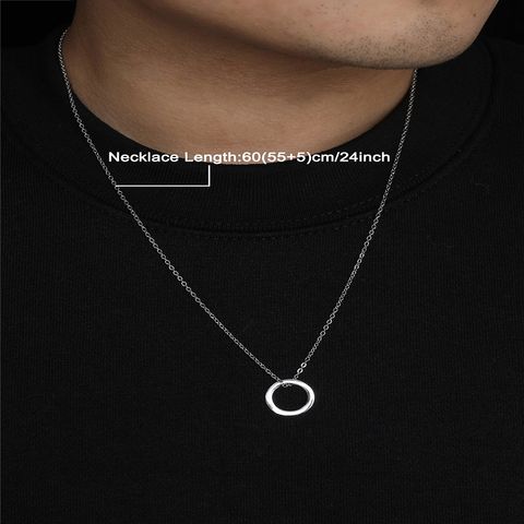 Simple Style Circle Stainless Steel Unisex Pendant Necklace