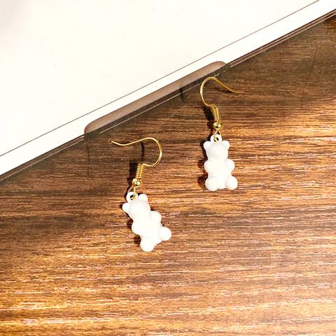 1 Pair Cute Simple Style Bear Alloy Drop Earrings