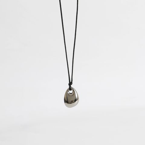 Simple Style Geometric Leather Rope Titanium Steel Plating Pendant Necklace