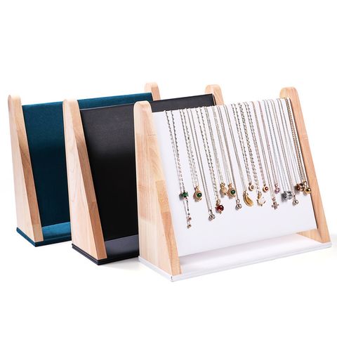 Simple Style Classic Style Color Block Wood Jewelry Rack