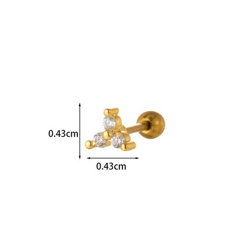 Ear Cartilage Rings & Studs Simple Style Flower Copper Plating Artificial Gemstones