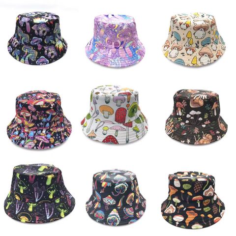 Unisex Streetwear Cartoon Embroidery Big Eaves Bucket Hat