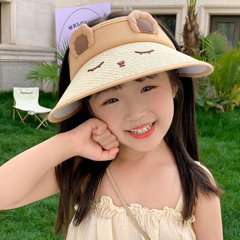 Children Unisex Basic Solid Color Straw Hat