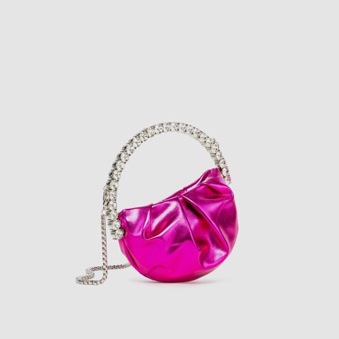Women's Mini Pu Leather Solid Color Classic Style Square Zipper Handbag