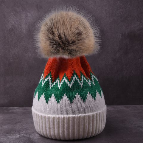 Women's Sweet Simple Style Color Block Flat Eaves Wool Cap