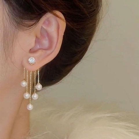 1 Pair Classic Style Korean Style Pearl Alloy Drop Earrings