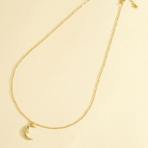 Simple Style Moon Alloy Zinc Plating Women's Pendant Necklace