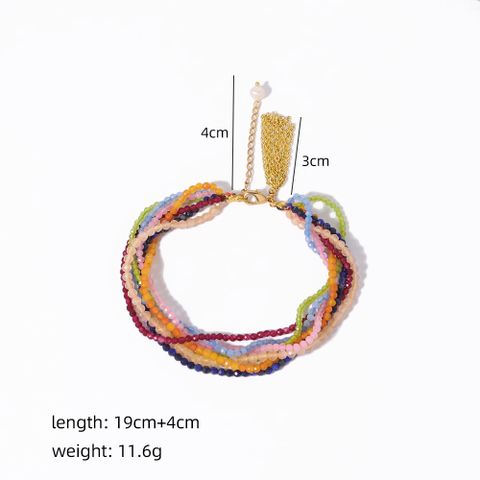 Casual Simple Style Multicolor Mixed Materials Beaded Plating 18k Gold Plated Women's Bracelets
