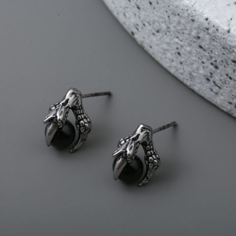 1 Pair Simple Style Solid Color Plating Alloy Ear Studs