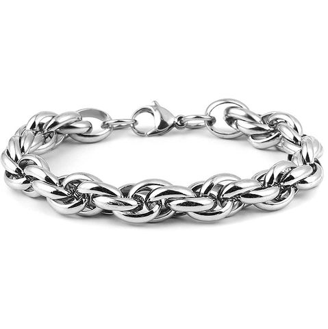 Hip-hop Simple Style Solid Color Stainless Steel Titanium Steel Plating Bracelets Necklace
