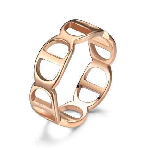 Simple Style Round Titanium Steel Rings
