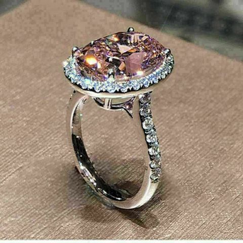 Ig Style Shiny Oval Copper Inlay Zircon Rings