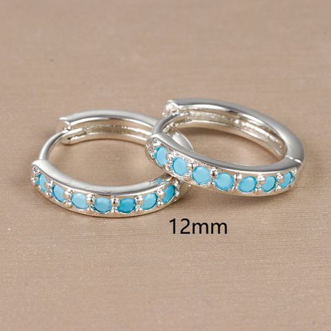 1 Pair Ig Style Simple Style Round Plating Inlay Copper Zircon Earrings
