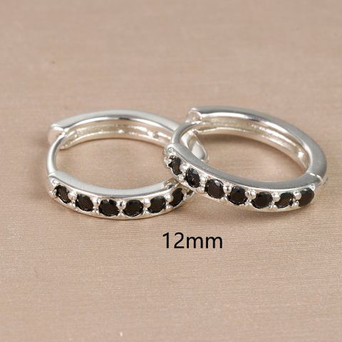 1 Pair Simple Style Round Plating Inlay Copper Zircon Earrings