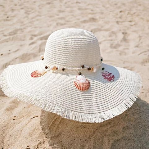 Women's Cute Sweet Shell Big Eaves Straw Hat