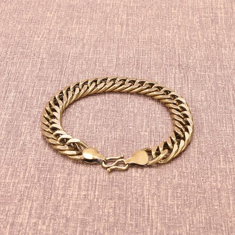 Retro Simple Style Solid Color Copper Unisex Bracelets