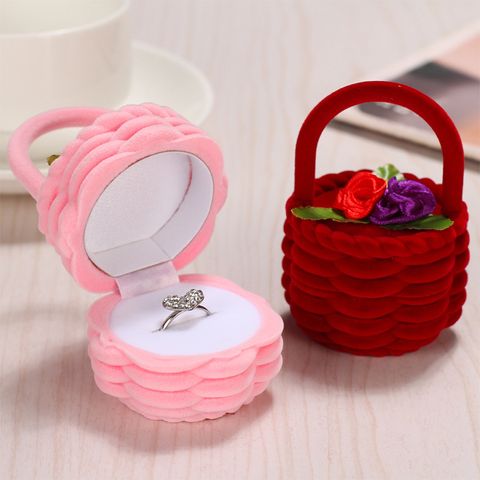 Cute Solid Color Flannel Jewelry Boxes