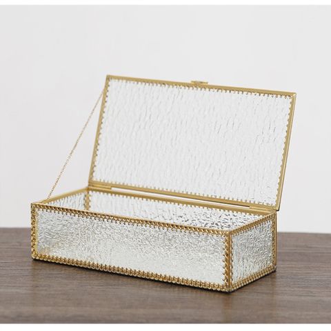 Retro Simple Style Solid Color Glass Jewelry Boxes