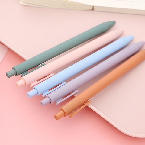 1 Piece Solid Color Learning Plastic Preppy Style Gel Pen