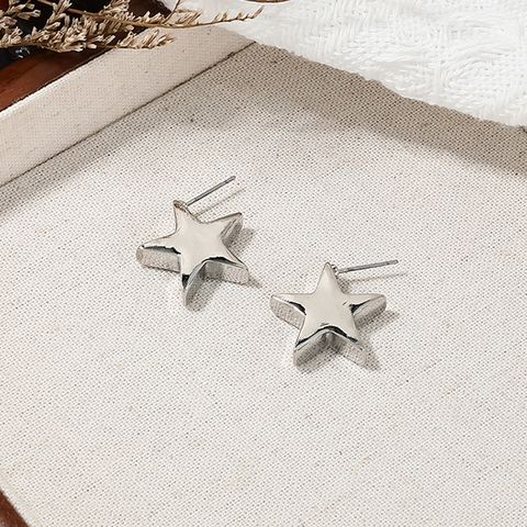 1 Pair Simple Style Commute Star Plating Alloy Ear Studs