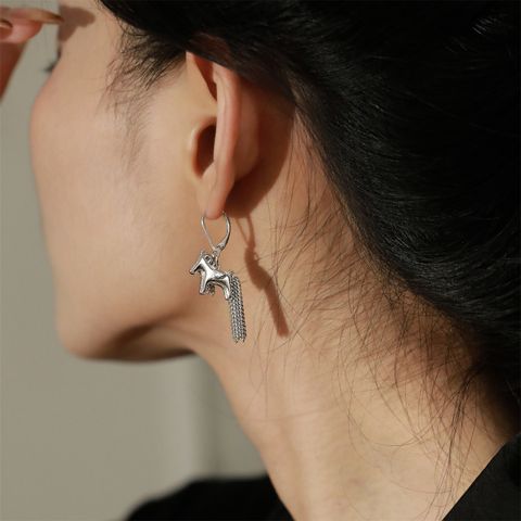 1 Pair Simple Style Classic Style Horse Copper Drop Earrings
