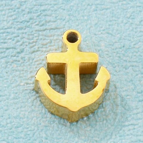 1 Piece Stainless Steel 18K Gold Plated Anchor