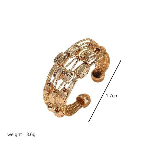 Retro Simple Style Geometric Copper Plating 18k Gold Plated Open Rings
