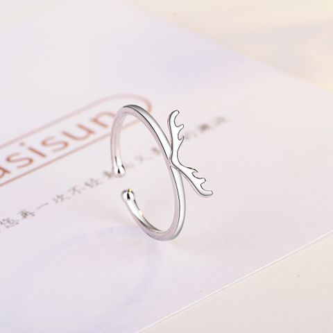Simple Style Antlers Copper Plating Adjustable Ring