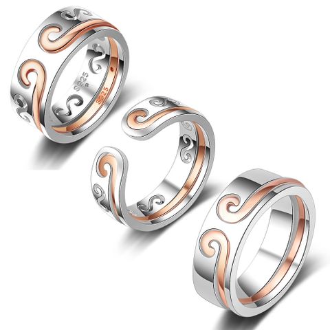 Simple Style Hoop Spell Copper Plating Adjustable Ring