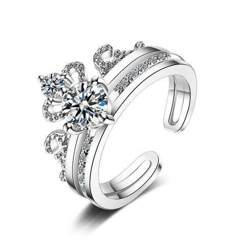 Elegant Crown Copper Adjustable Ring