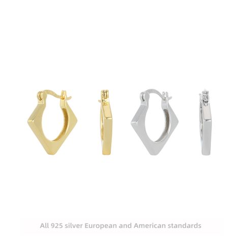 1 Pair Simple Style Streetwear U Shape Metal Sterling Silver Hoop Earrings