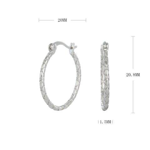 1 Pair Streetwear Solid Color Metal Sterling Silver Hoop Earrings