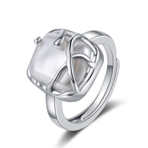 Classic Style Square Copper Plating White Gold Plated Rings