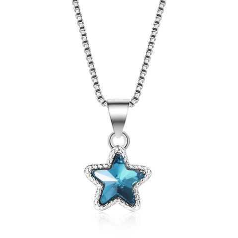 1 Piece 8 * 8mm Copper Artificial Crystal White Gold Plated Star Polished Pendant