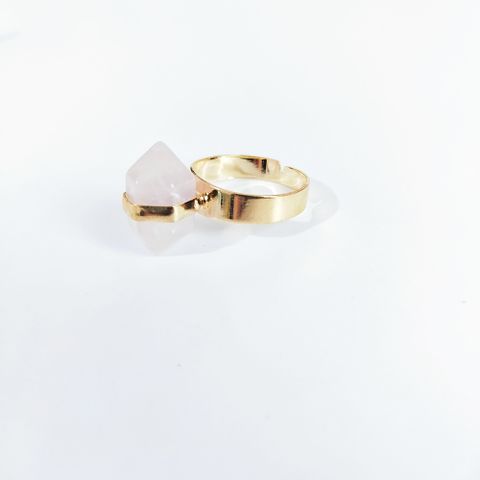 Simple Style Oval Crystal Patchwork Open Ring 1 Piece