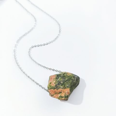 Retro Geometric Natural Stone Pendant Necklace 1 Piece