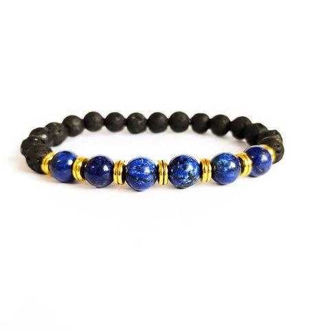 Simple Style Color Block Turquoise Tiger Eye Lapis Lazuli Bracelets 1 Piece