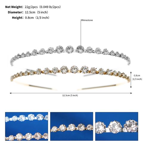 Simple Style Round Rhinestone Inlay Hair Band