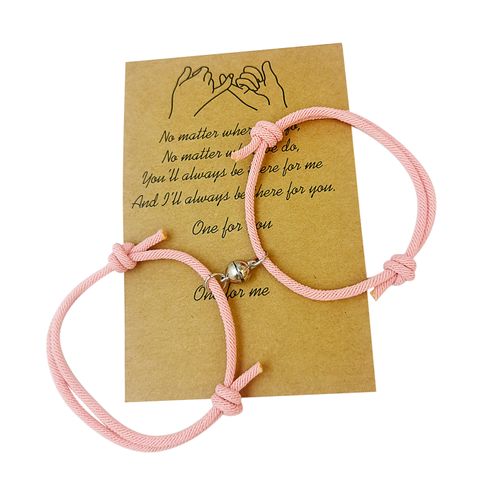1 Set Fashion Solid Color Alloy Rope Couple Bracelets