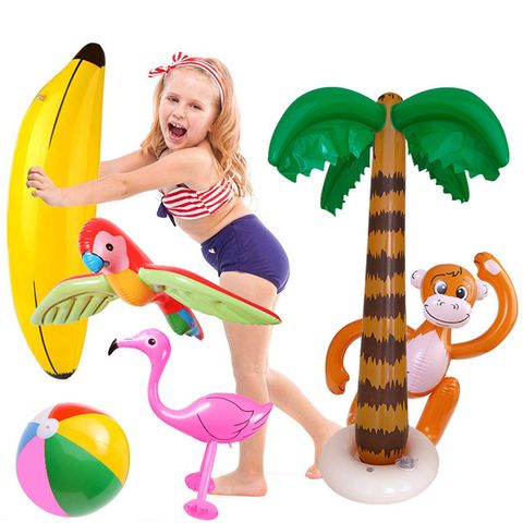 Pvc Inflatable Coconut Tree Flamingo Beach Ball Banana Swimming Toy
