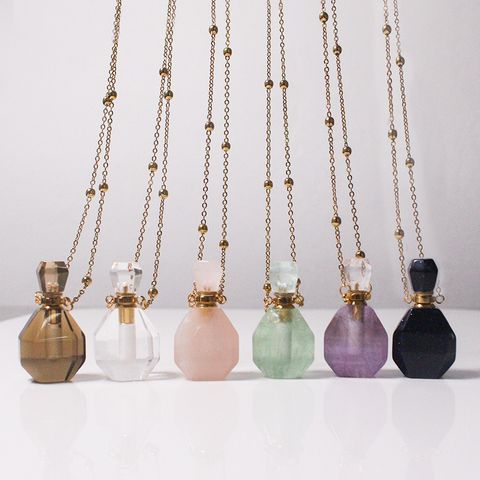 Ethnic Style Perfume Bottle Artificial Crystal Pendant Necklace 1 Piece