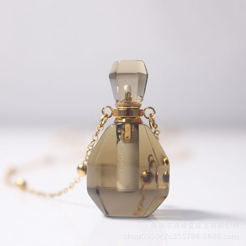 Estilo Étnico Forma De Corazón Botella De Perfume Cristal Metal Collar Colgante 1 Pieza