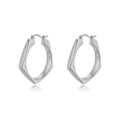 1 Pair Fashion Rhombus Metal Plating Women's Earrings