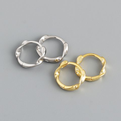 Fashion Irregular Circle Sterling Silver Earrings 1 Pair