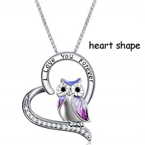 1 Piece Fashion Letter Heart Shape Owl Alloy Inlay Rhinestones Valentine's Day Women's Necklace
