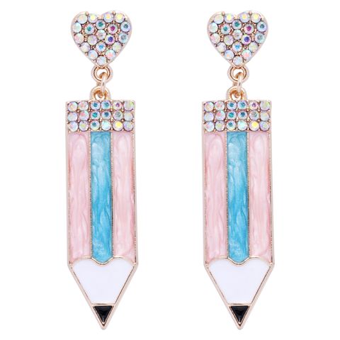1 Pair Fashion Pencil Alloy Enamel Women's Drop Earrings