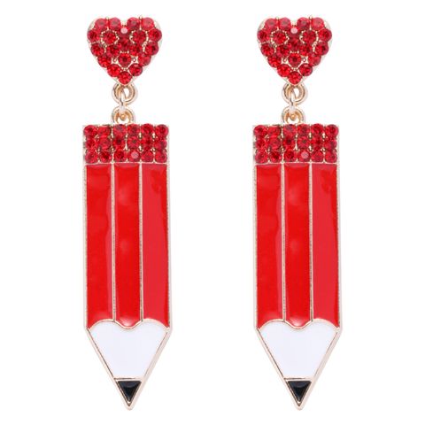 1 Pair Fashion Pencil Alloy Enamel Women's Drop Earrings